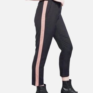 Wildfang Empower Black Pants with Pink Stripe